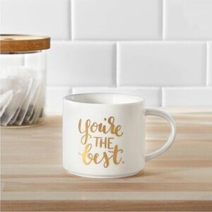 Threshold Stoneware You’re the Best Gold Ivory Coffee Mug Stackable Message